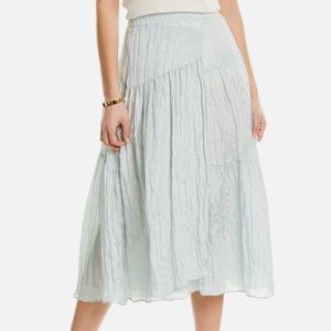NEW W TAGS Vince Tiered A-Line Mint Skirt Size Medium Retails $325 Elastic Waist